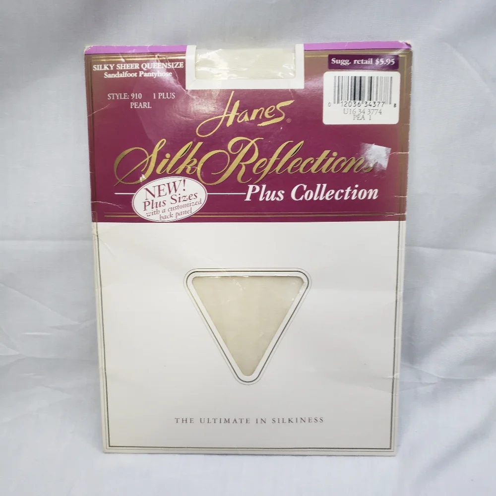 Hanes Silk Reflections Plus Collection Pantyhose Size 1 Plus Pearl Style 910